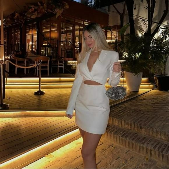 ZARA CUT OUT MINI BLAZER DRESS - Picture 3 of 5